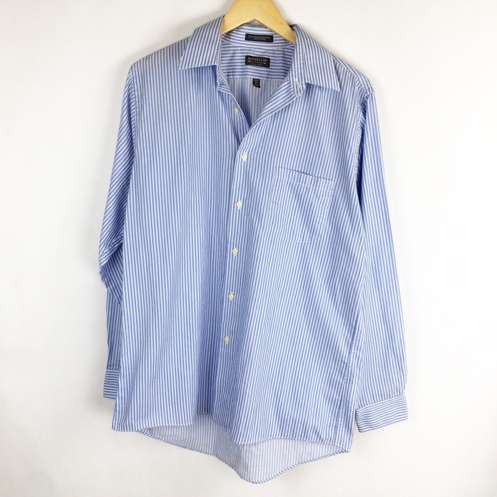 Arrow | 15.5 | Button Front Shirt | Striped